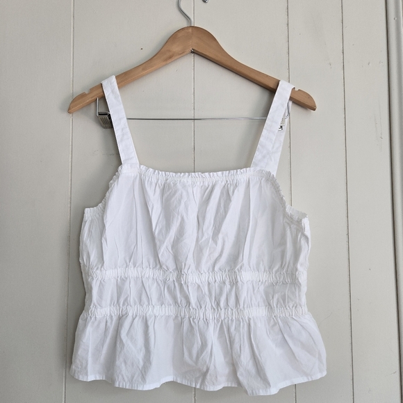 Madewell Poplin Sophia Peplum Tank-Size XL - Picture 7 of 8